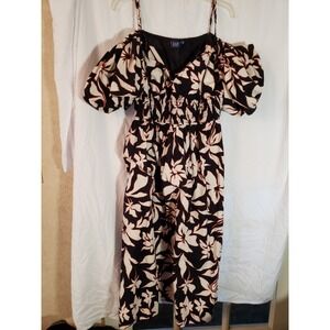 Women's Gap Black Floral Midi Sundress Size XXL